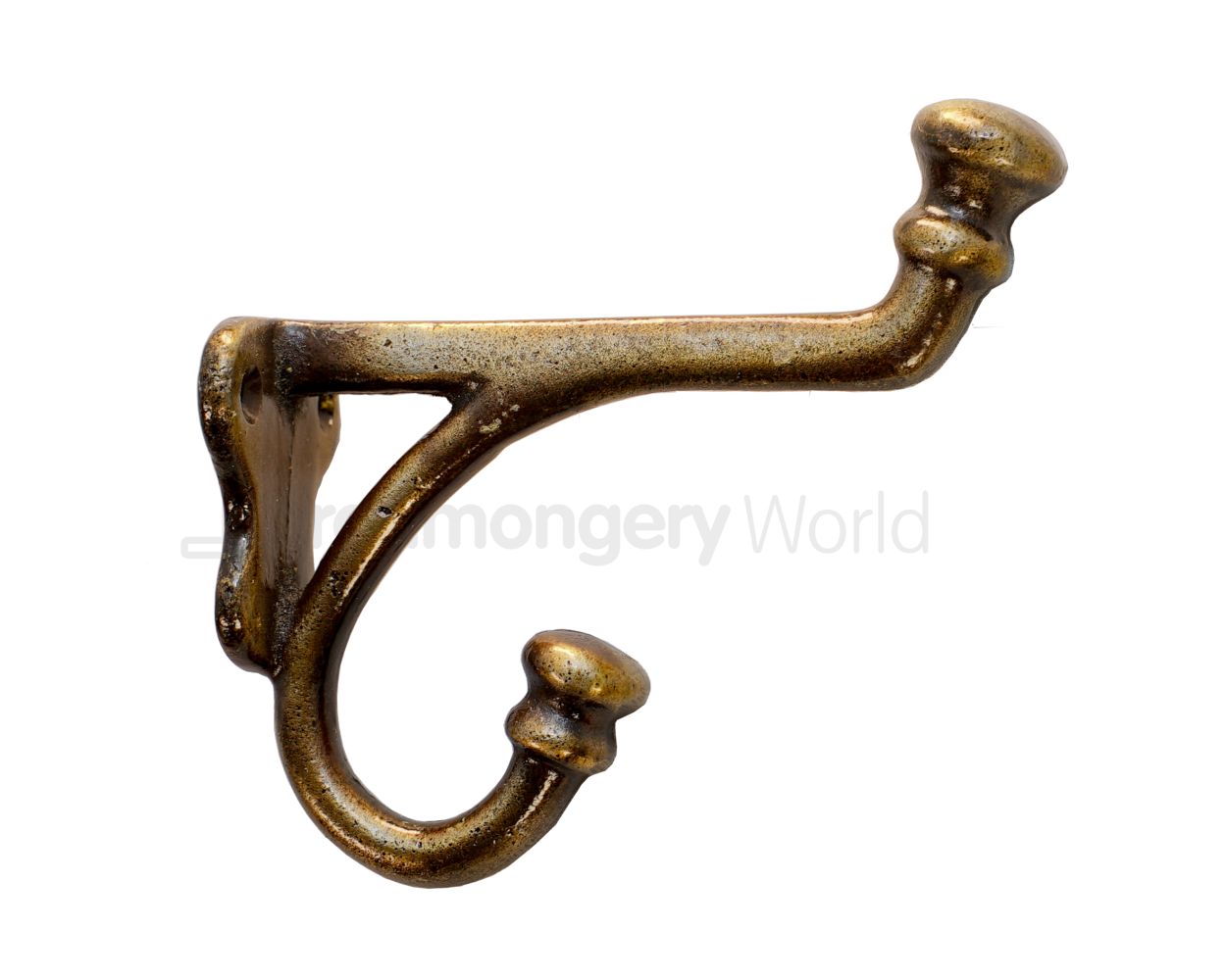 Balmoral Coat Hook Antique Brass by Ironmongery World