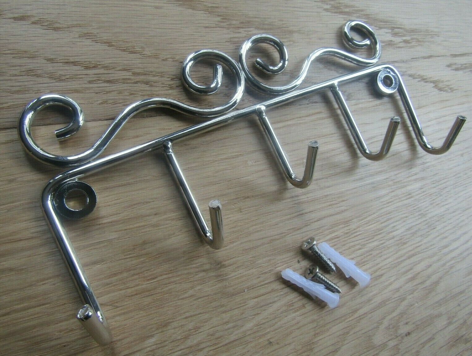 Polished Chrome Metal old vintage style key hanger key hook rail rack