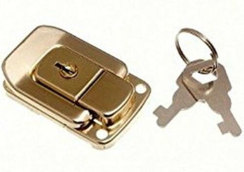 MroMax 2PCS Toggle Catch Lock 0.98 x 0.83 (LxW) Retro DecorativeGolden  Tone Lock for Suitcase Chest Trunk Latch Clasp 